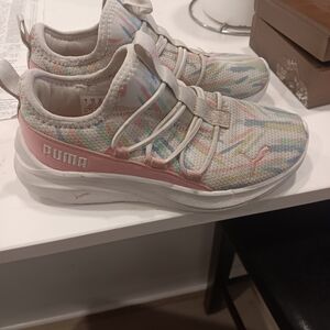 PUMA Kids' Pastel Knit Slip-On Sneakers - Pink Multi